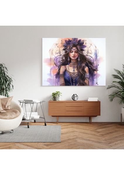 Bohem Dreamcatcher Kanvas Tablo - Bohem, Tüyler, Duvar Dekorasyonu, Duvar Sanatı, 30X30 fiyatları