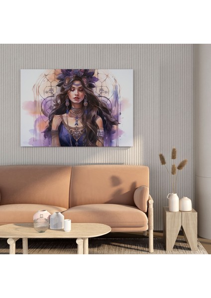 Bohem Dreamcatcher Kanvas Tablo - Bohem, Tüyler, Duvar Dekorasyonu, Duvar Sanatı, 30X30 modelleri