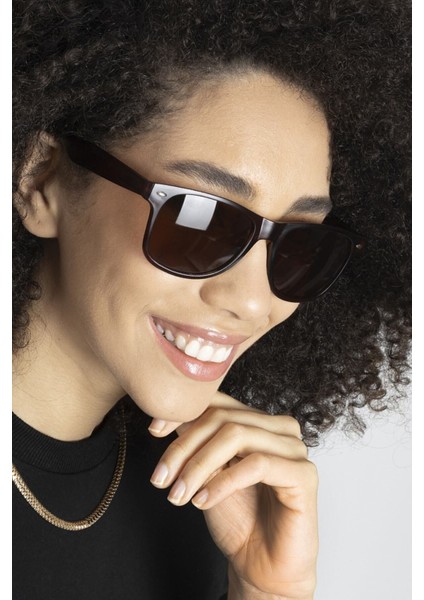 Xed Wayfarer Kahverengi Kadın Güneş Gözlüğü