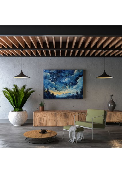 Yıldız Haritası Kanvas Tablo - Yıldız Haritası, Kanvas Tablo, Kanvas Tablo, Suluboya Tablo, 30X30 modelleri
