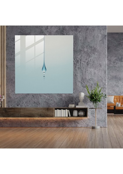 Ağır Çekim Yağmur Damlası Cam Baskı - Yağmur, Cam Sanatı, Yağmur, Duvar Dekorasyonu, 30X30 fiyatları
