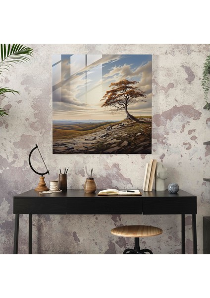 Reddetme Yansıma: Issız Tepe Cam Baskı - Reddetme, Cam Duvar Sanatı, Reddetme, Duvar Süslemesi, 30X30