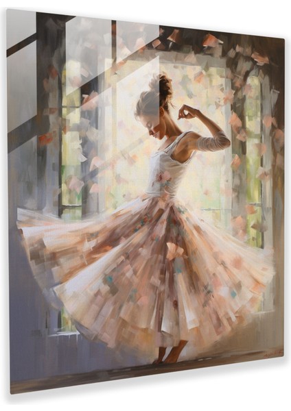 Ruhani Balerin Cam Baskı - Balerin, Cam Baskı, Fırça Darbeleri, Empresyonist, 30X30