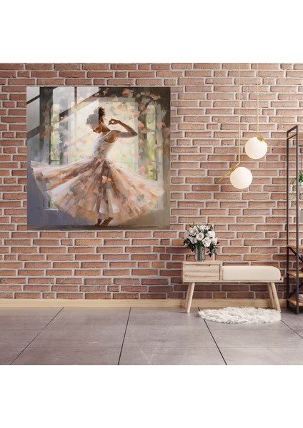 Ruhani Balerin Cam Baskı - Balerin, Cam Baskı, Fırça Darbeleri, Empresyonist, 30X30 fiyatları