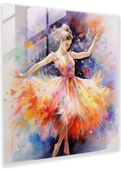 Balerin Suluboya Cam Baskı - Balerin, Cam Duvar Sanatı, Ev Dekorasyonu, Modern Sanat, 30X30