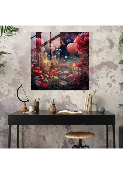 Bohem Yüzen Bahçe Cam Baskı - Bohem, Ev Dekorasyonu, Duvar Süslemesi, Cam Baskı, 30X30