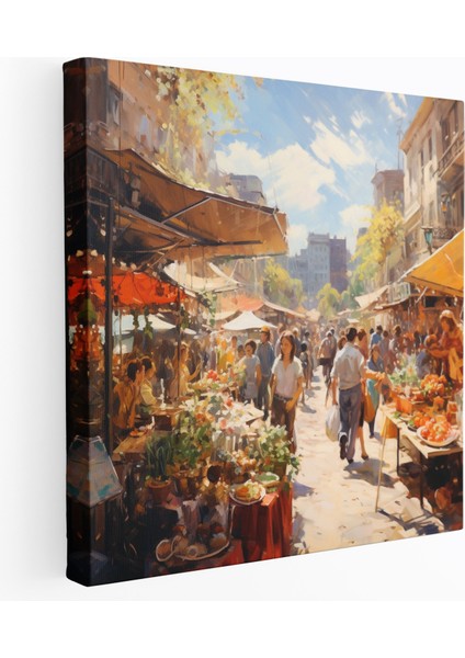 Bohem Pazarı Kanvas Tablo - Bohem, Kanvas Tablo, Duvar Dekorasyonu, Kanvas Tablo, 30X30