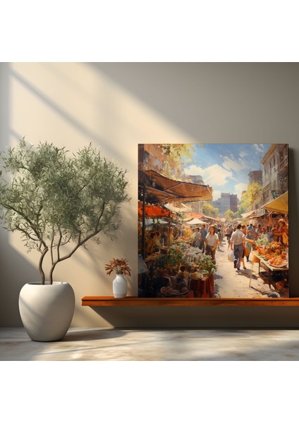 Bohem Pazarı Kanvas Tablo - Bohem, Kanvas Tablo, Duvar Dekorasyonu, Kanvas Tablo, 30X30