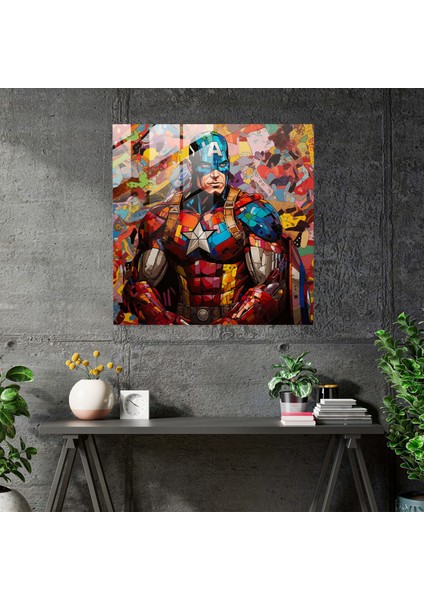 Komik Mozaik Cam Baskı - Pop Art Kolajı, Canlı Çizgi Roman Karakterleri, Modern Duvar Dekorasyonu, 30X30 fiyatları