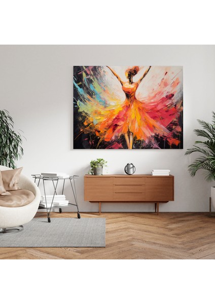 Soyut Dışavurumcu Balerin Kanvas Tablo - Balerin, Dinamik, Enerji, Canlı, 30X30 modelleri