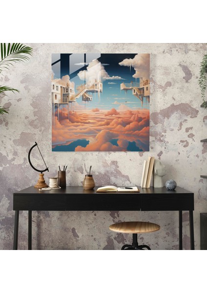 Yüzen Otel Cam Baskı - Otel, Otel, Cam Baskı, Modern Sanat, 30X30