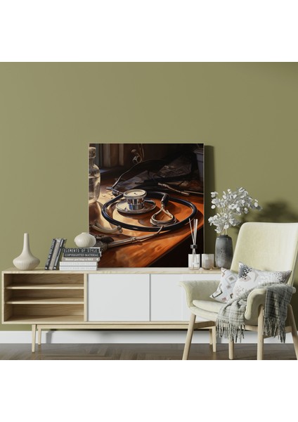 Tıp Stetoskop Kanvas Tablo - Tıp, Kanvas Tablo, Detay, Profesyonellik, 50X50 modelleri