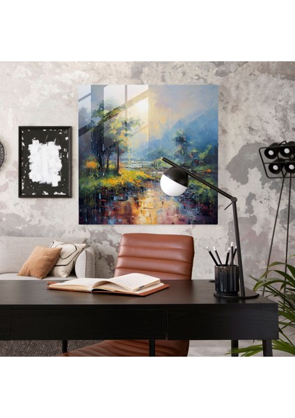 Canlı Yağmur Cam Baskı - Yağmur, Cam Sanatı, Yağmurlu Manzara, Ev Dekorasyonu, 30X30 fiyatları