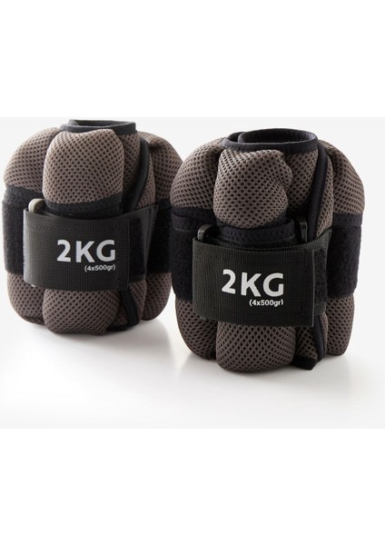 Gri Domyos Ayarlanabilir Bilek Ağırlığı - 2 / 2 kg - Gri - Tonesoftbell 2,5 kg