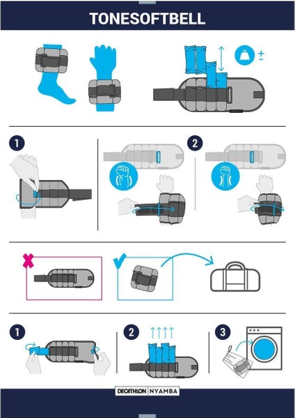 Gri Domyos Ayarlanabilir Bilek Ağırlığı - 2 / 2 kg - Gri - Tonesoftbell 2,5 kg indirimleri