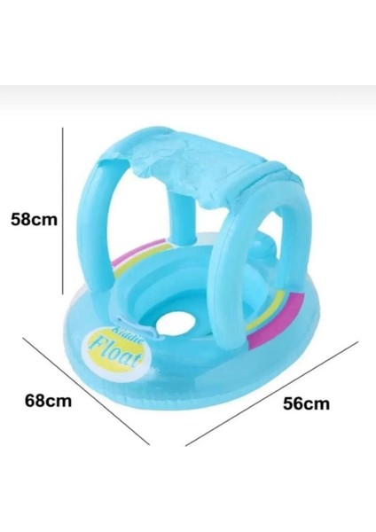 Şişme Gölgelikli Bebe Flotörü Bebek Simiti Baby Float Oturaklı Bebek Simidi