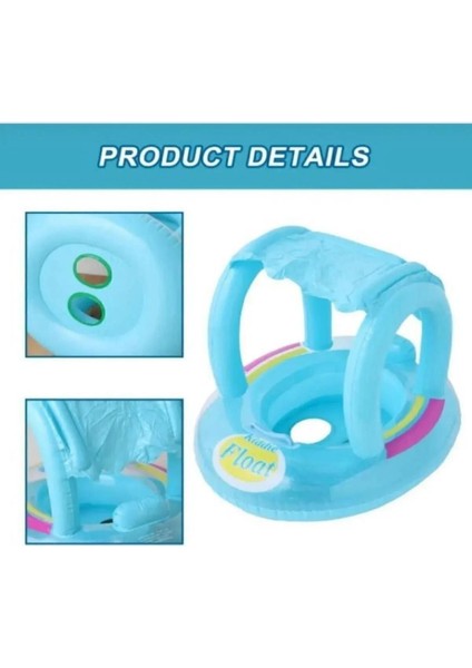 Şişme Gölgelikli Bebe Flotörü Bebek Simiti Baby Float Oturaklı Bebek Simidi