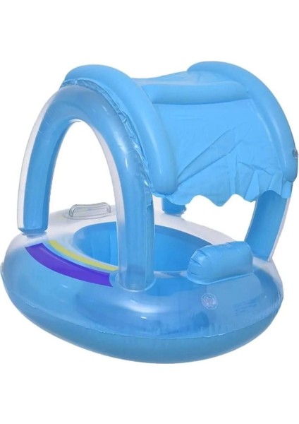 Şişme Gölgelikli Bebe Flotörü Bebek Simiti Baby Float Oturaklı Bebek Simidi