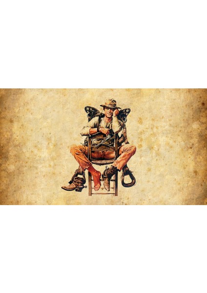 Vintage Kovboy Tasarım Poster 30X42 cm Çerçevesiz