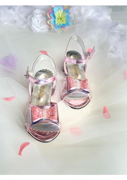 Gala Önü Simli Fiyonklu Topuklu Çocuk Ayk