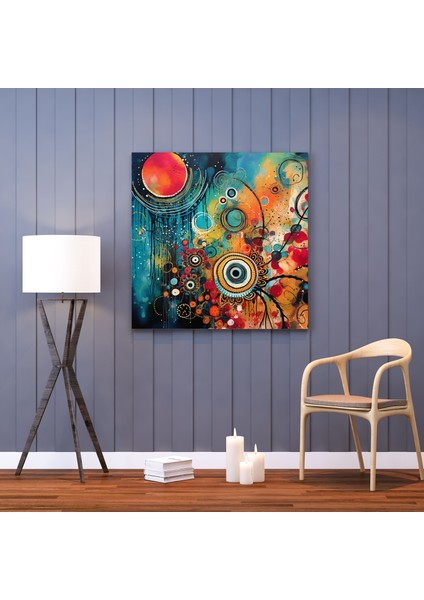 Bohem Soyut Kanvas Tablo - Bohem, Bohem, Karma Desenler, Karışık Teknik, 30X30