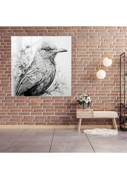 Görkemli Kuş Portresi Cam Baskı Ev ​​dekoru, 30X30 fiyatları