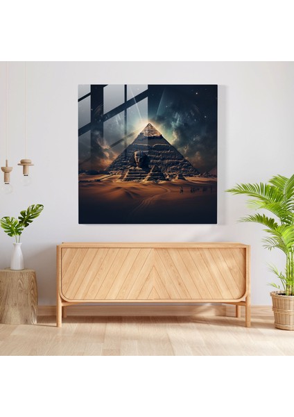 Mısır Hazineleri - Karmaşık Cam Duvar Sanatı Dekoru, 30X30