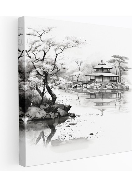 Dünyanın En Güzel Manzaraları - Japon Bahçesi Minimalist Kanvas Tablo - Dünyanın En Güzel Manzaraları, Kanvas Tablo, Huzurlu Atmosfer, Kanvas Tablo, 30X30
