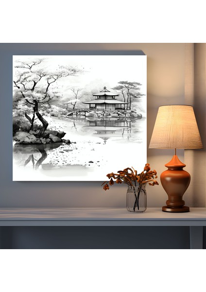 Dünyanın En Güzel Manzaraları - Japon Bahçesi Minimalist Kanvas Tablo - Dünyanın En Güzel Manzaraları, Kanvas Tablo, Huzurlu Atmosfer, Kanvas Tablo, 30X30