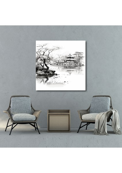 Dünyanın En Güzel Manzaraları - Japon Bahçesi Minimalist Kanvas Tablo - Dünyanın En Güzel Manzaraları, Kanvas Tablo, Huzurlu Atmosfer, Kanvas Tablo, 30X30