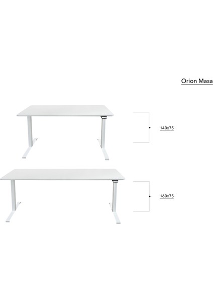 Creo Mobili Orion Yükseklik Ayarlı Hafızalı Bluetooth Kumandalı Çalışma Masası