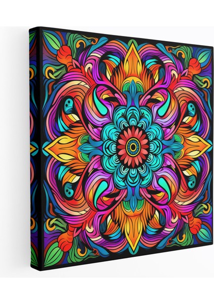 Bohem Kaleydoskop Kanvas Tablo - Bohem, Kaleydoskop, Canlı, Duvar Sanatı, 30X30
