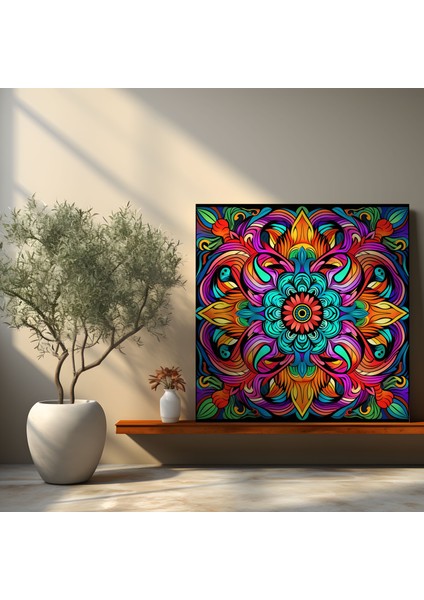 Bohem Kaleydoskop Kanvas Tablo - Bohem, Kaleydoskop, Canlı, Duvar Sanatı, 30X30