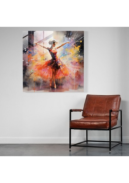Balerin Düşleri Cam Baskı - Balerin, Sahne, Duvar Süslemesi, Ev Dekorasyonu, 30X30 fiyatları