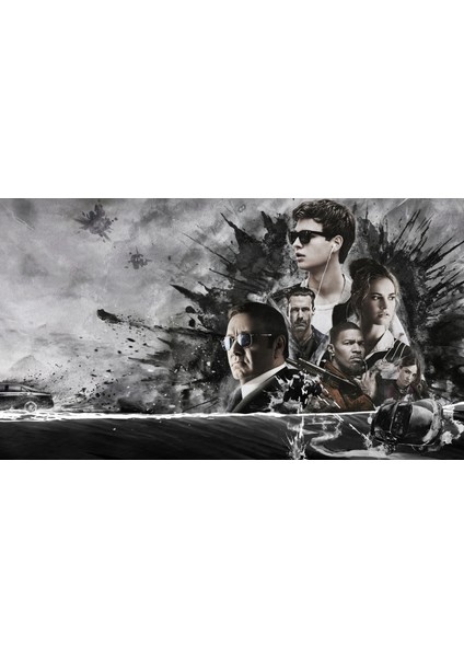 30x42 Çerçevesiz Baby Driver Tam Gaz Film Afiş Poster