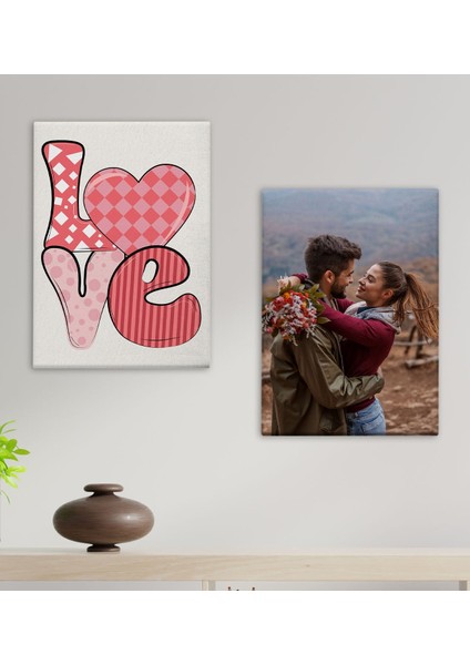 Kişiye Özel Sevgili Temalı 2’li 30X50CM Kanvas Tablo,duvar Dekoru,sevgiliye Hediye,ev Dekorasyonu,sevgililer Günü Hediyesi-3 fiyatları
