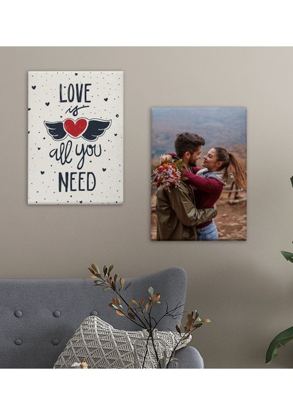 Kişiye Özel Sevgili Temalı 2’li 30X50CM Kanvas Tablo,duvar Dekoru,sevgiliye Hediye,ev Dekorasyonu,sevgililer Günü Hediyesi-2