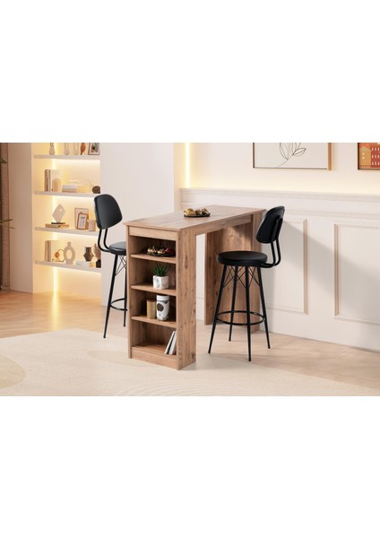 Vista Eylül Bar Raflı Mutfak Masa Takımı 50x120