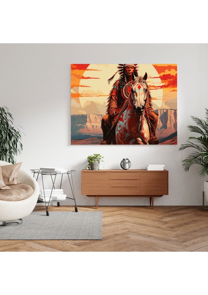 Kızılderili Şefi Kanvas Tablo - Kızılderili, Duvar Tablosu, Şef, Duvar Süslemesi, 30X30 fiyatları