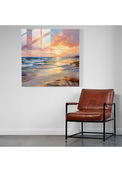 Gün Batımı Serenadı Cam Baskı - Gün Batımı, Gün Batımı, Cam Baskı, Empresyonist Yağlıboya Tablo, 30X30