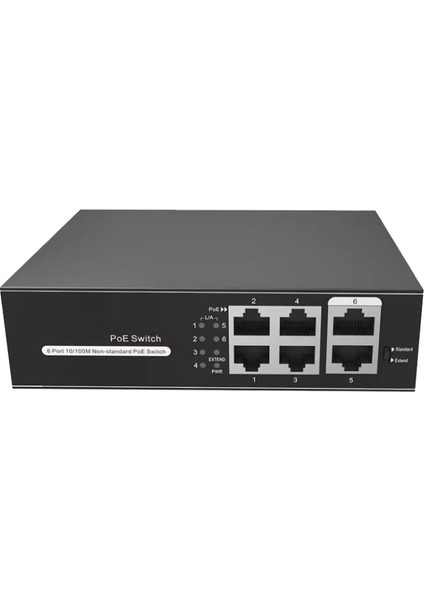 H1064PLS 4 Port 10/100MBPS Poe Switch 2 Uplink - 4 Port Poe Switch 65W Watt