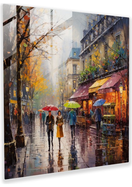 Paris'te Yağmurlu Bir Gün Cam Tablo - Yağmur, Cam Tablo, Yağmurlu Bir Gün, Cam Baskı, 30X30