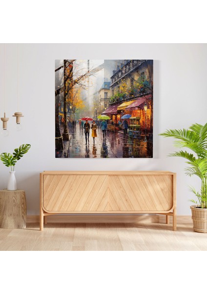 Paris'te Yağmurlu Bir Gün Cam Tablo - Yağmur, Cam Tablo, Yağmurlu Bir Gün, Cam Baskı, 30X30