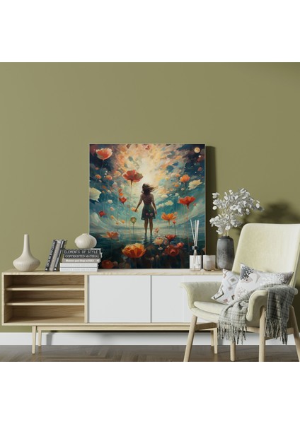 Natürmort Kanvas Tablo - Gerçeküstü Yüzen Çiçekler - Natürmort, Gerçeküstü Yüzen Çiçekler, Duvar Sanatı, Rüya Gibi Dünya, 30X30