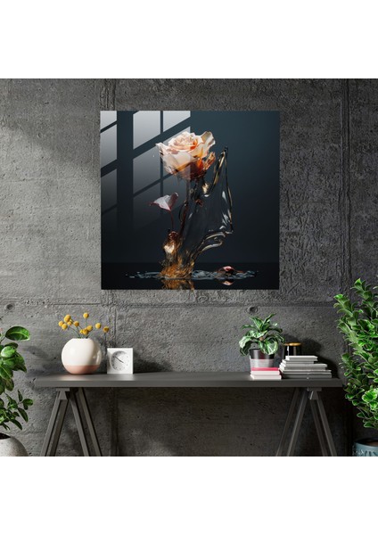 Soluk Yapraklar - Cam Duvar Sanatı - Reddedilme, Modern Sanat, Unutulmaz Güzellik, Duvar Dekorasyonu, 70X70 fiyatları