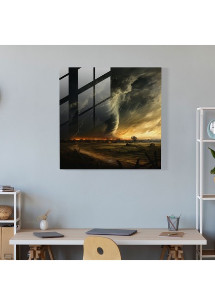 Kasırga Öfkesi Cam Baskı - Fırtına, Modern Sanat, Cam Baskı, Fırtına, 30X30