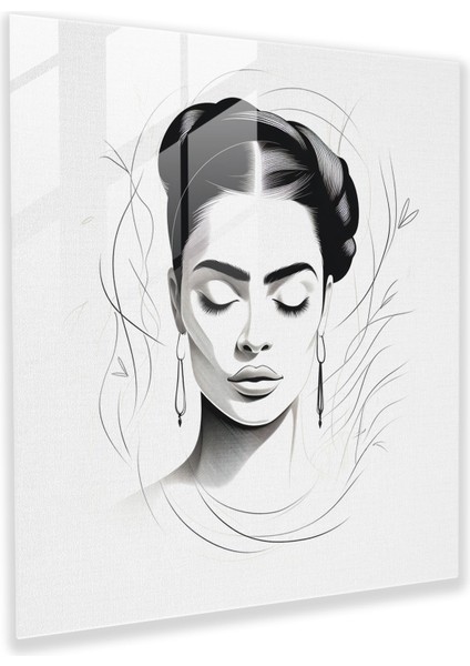 Frida Kahlo Cam Baskı - Frida Kahlo, Sadelik, Duvar Süslemesi, Cam Baskı, 30X30