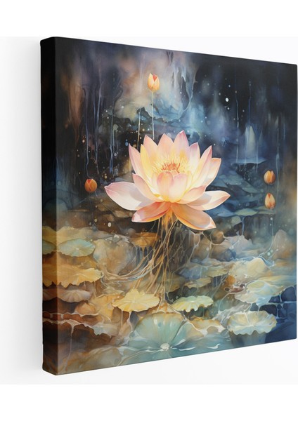 Lotus Çiçeği Kanvas Tablo - Manevi, Lotus Çiçeği, Duvar Sanatı, Kanvas Tablo, 30X30