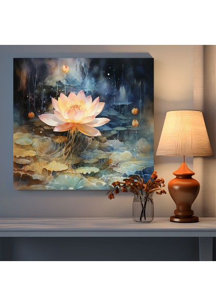 Lotus Çiçeği Kanvas Tablo - Manevi, Lotus Çiçeği, Duvar Sanatı, Kanvas Tablo, 30X30 modelleri