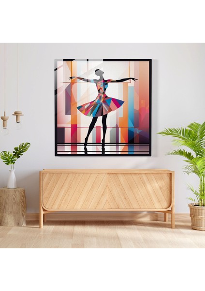 Balerin Elegance Cam Baskı - Balerin, Geometrik Şekiller, Cam Duvar Sanatı, Duvar Dekorasyonu, 30X30 fiyatları